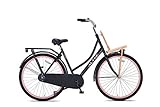 28 Zoll City Fahrrad Schwarz Matt - Farbe: Schwarz Pink - Rahmenhöhe: 55 cm