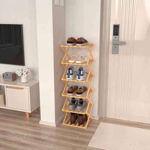 Meuble chaussure vertical et étagère de rangement d'angle peu encombrante - 4