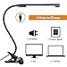 LEPOWER Clip on Light, Book Lights for Reading at Night with Stepless Adjustable Brightness & 3 Colors, 4W Reading Light for Bed, Headboard and Computer, Book Lovers Presents, Adapter Included, Black