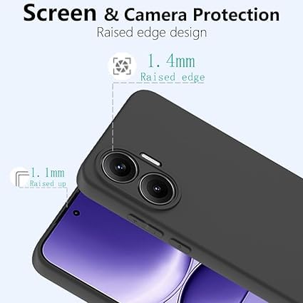 Image of Designerz hub Poco F7 5G Back Cover | Soft Silicone Slim Back Case Cover for Poco F7 5G- Black