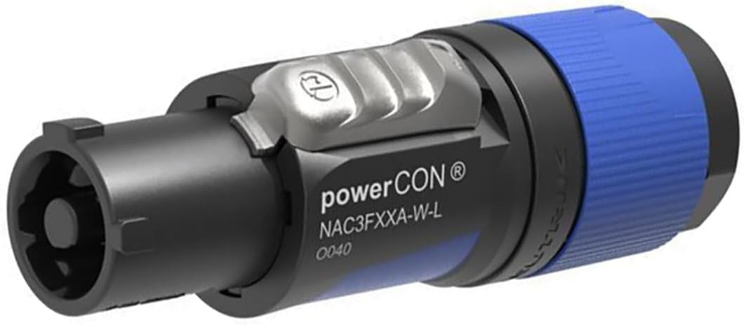 Conector PowerCon De Montaje NEUTRIK - Modelo NAC3MPXXA (azul), Conexiones Por Soldadura