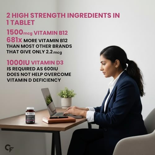 Image of Carbamide Forte Vitamin B12 1500mcg with Vitamin D3 | Vitamin B12 Supplements for Men & Women | Methylcobalamin 1500 mcg with Vitamin D Tablets - 60 Tablets