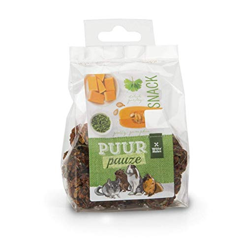 Puur Pauze Gemüsekugel Petersilie & Kürbis 100 g – Leckerli Kaninchen, Chinchilla Degu, Packung mit