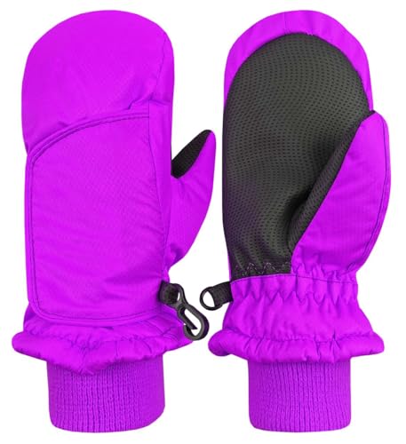 Image of N'Ice Caps Kids Waterproof Snow Mittens Cold Weather Thinsulate Insulated | Toddler Gloves with Easy-On Extra-Wide Hook and Loop Flap, Durable Grippers Provide Dexterity for Winter Play and Skiing