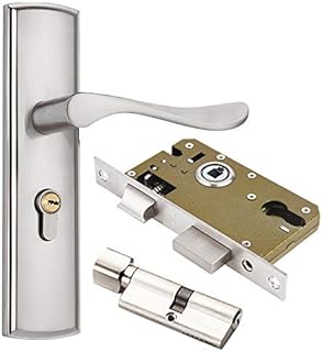 Qrity Door Handle Lever, Euro Lever Lock, Handle Lock, 2 Lever Lock, Cylinder, 3 Copper Keys, Zinc Alloy