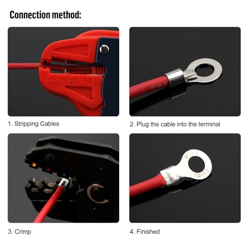 YIXISI 320 PCS M3/M4/M5/M6 Non-Insulated Ring Fork Terminals Kit, Ring Lug Crimp Cable Connectors - Image 4