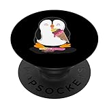 Penguin eating ice cream PopSockets Swappable PopGrip