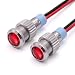 Alpinetech 6mm 1/4" Red 12V LED Metal Indicator Pilot Custom Dash Light Lamp PL6-R