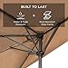 Best Choice Products 9ft Steel Half Patio Umbrella for Backyard, Deck, Garden w/ 5 Ribs, Crank Mechanism, UV- and Water-Resistant Fabric - Tan