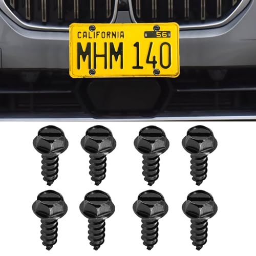 HQRNYP 8PCS License Plate Screws, License Plate Fasteners, License Plates