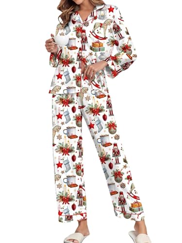 Image of Brosloth Women's Silk Satin Pajamas Pjs Sets Cute Lace Pattern Two Piece Loungewear Set Button Up Pajamas Sleepwear Black