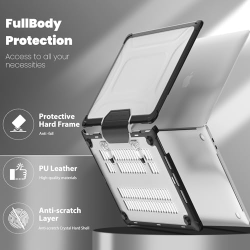 Carcasa MacBook Pro 13 rígida transparente TECHGEAR con soporte A2338 A2289 4