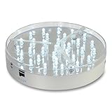 KITOSUN 6inch Under Vase LED Base Light 31pcs LED Bulb 3aa Battery Operated for Home, Events, Wedding, Celebrations Centerpiece Under Vase Lighting (6inchX1.4inch, White LED)