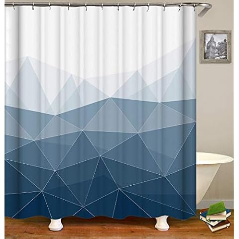 Blue Shower Curtain,Sunlit Designer Popular Ombre Blue Polyester Cloth Print Bathroom Curtains Include Hooks Set 72〃w by 72〃L (s2784) Cover