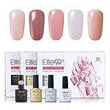 Esmalte semipermanente en gel 5 unidades en caja, más base coat, top coat y top coat mate.