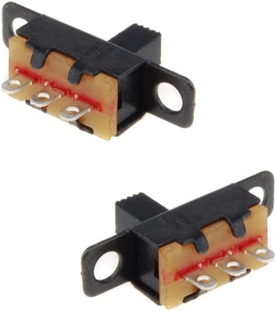 2 Position 3Pin SPDT Micro Miniature PCB Slide Switch Latching Toggle Switch for Small DIY Power Electronic Projects 20pcs (Black) 2 Position Slide 3Pin Miniature
