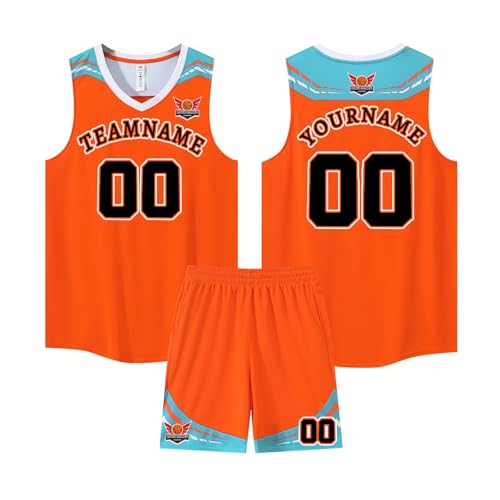Basketball Trikot Herren Kinder, Individuelles Basketballtrikot mit...