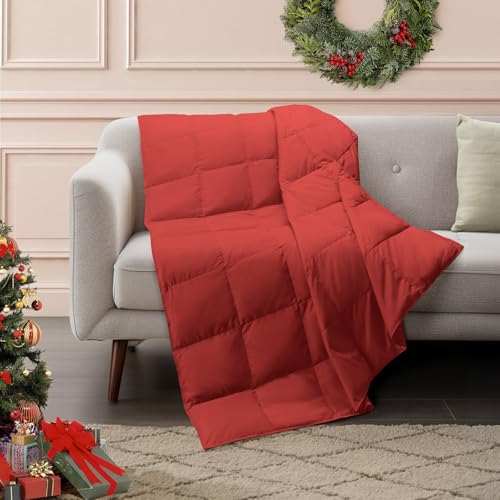 DAICO Down Throw Blanket Feather Down Throw for Couch Sofa Soft Lightweight Packable Down Blanket