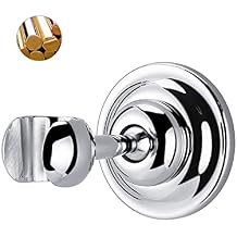 JiePai Shower Head Holder, Solid Brass Adjustable Shower Holder Bracket,Shower Wall Mount Holder with Screws Chrome