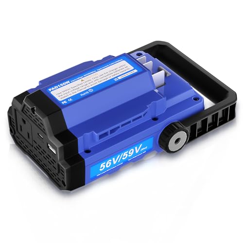 Image of 56V 150W Power Inverter Compatible with EGO 56V Lithium Battery BA1400 BA2800 BA4200, Portable Power Source with Dual USB Ports & AC Outlet for Outdoor Camping, Emergency Backup(Battery Not Included)