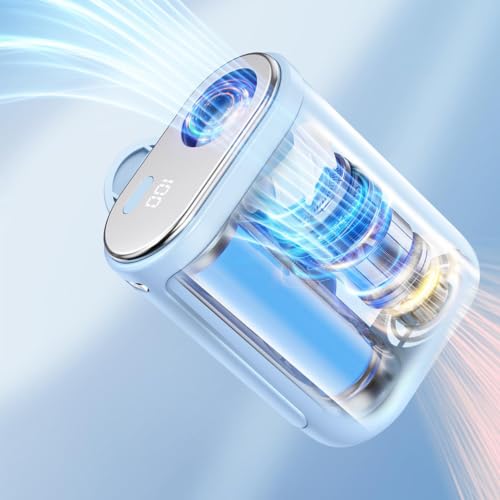Ventilador de clip portátil recargable por USB con pantalla digital LED y giro de 360 grados 6