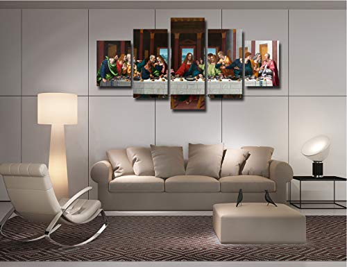 Last Supper Wall Art For Living Room Wall Decor Prints Frame Canvas Poster Christ Religious Painting Modern Artwork Jesus Christian Pictures Bedroom Decoration Ready To Hang(60''Wx32''H) #TOP1
