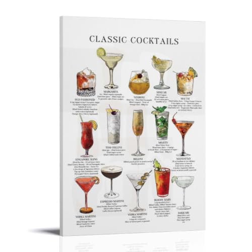 Impression sur toile de cocktails pour déco de salon chaleureuse et moderne en 40x60 cm