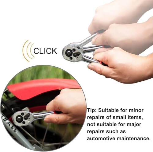 Egofine 12pcs 1/4 Inch Ratchet Socket Wrench Set, Drive Socket Set with 10 Sockets 4-13mm and 2 Way Quick Released Ratchet Handle and Extension Bar 2 Egofine 12pcs 1/4 Inch Ratchet Socket Wrench Set, Drive Socket Set with 10 Sockets 4-13mm and 2 Way Quick Released Ratchet Handle and Extension Bar - Image 2