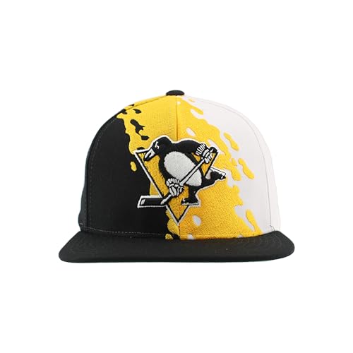 Image of ZHATS NHL Unisex-Adult NHL Officially Licensed Adjustable Snapback Hat Flat Bill Z11 Retro Paintbrush