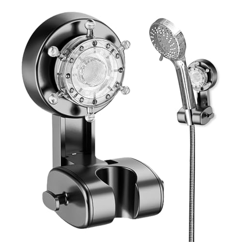 Duschkopfhalterung ohne Bohren, Shower Head Holder, Universal Duschkopfhalterung Saugnapf, Duschkopf Halterungen die nach Belieben mobilisiert werden kann, Badzubehör, Keine Beschädigung der Wand