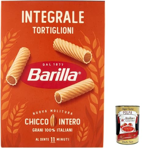 10x Pasta integrale Barilla Tortiglioni Integrali Vollkorn italienisch Nudeln 500 g pack + Italian Gourmet polpa 400g