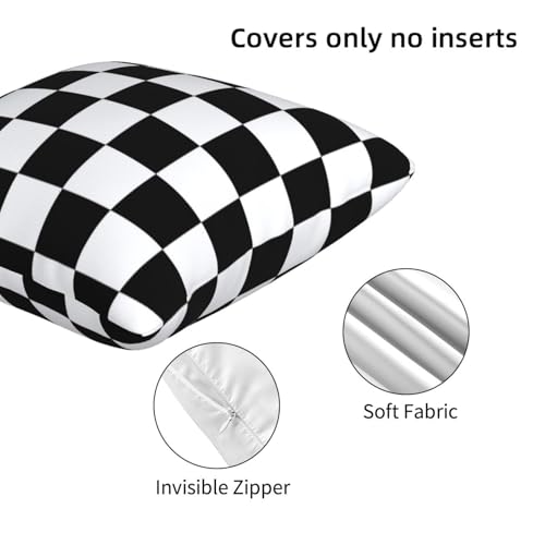 Tebjh Checkered Pillow Covers 20x20 in Sets of 2 Couch Black and White Plaid Pillow Case Modern Decorative Square Throw Pillows for Home Living Room Bedroom Bed Cushion by Tebjh - Used condition - Image 4