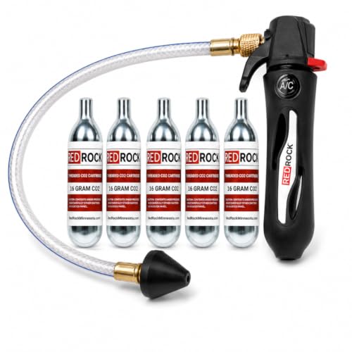 RedRock Gallo Drain Gun with 5 Unthreaded CO2 Cartridges for A/C Condensate Line Air Conditioner Cleaner Blaster Opener Kit with Five Cartridge Clears HVAC Clogs