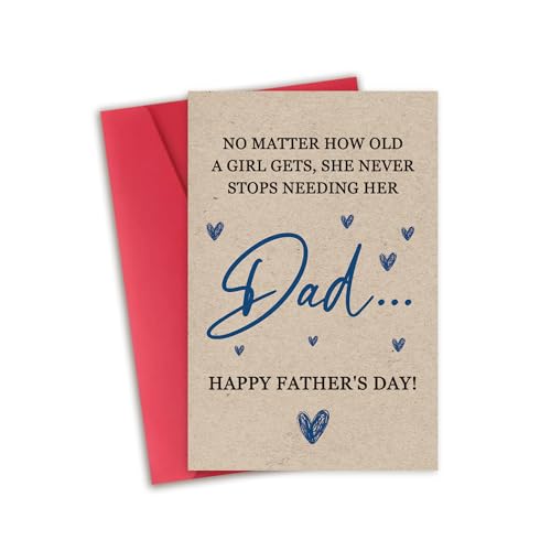 xiangqiankan Father's Day Card | Perfect for Showing Love and Gratitude | 'A Girl Never Stops Needing Her Dad'
