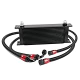 Enfriador de aceite Radiador de aceite Universal de 10 filas y 15 filas AN10 Kit de enfriador de aceite de motor adaptador tipo sándwich de filtro de aceite Radiador de aceite(10 row oil pipe joi)