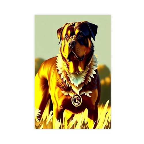 Toile Rottweiler decoration murale moderne pour grand bureau et chambre