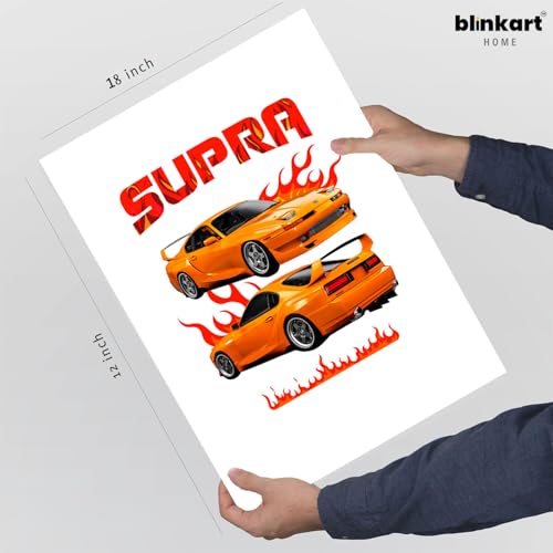 Image of BLINKART Toyota SupraCar Posters Sticker Gift Items for Boys Room Wall Decor || Comes with Double-Sided Tape|| Decoration Bedroom Living Room Office Studio Decor | 12x18 In (A3) - CAR-294