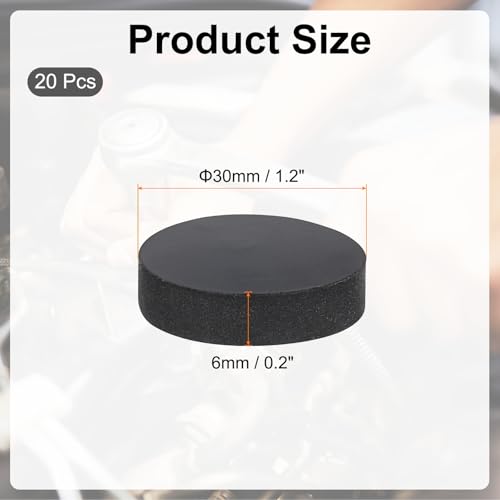 PATIKIL 20 Stück Gummi Unterlegscheiben,Durchmesser 30mm Hoch 6mm Gummidichtung Rund, Schalldämpfung Gummiringe Flachdichtung für KFZ-Bereich, Motorradmontage