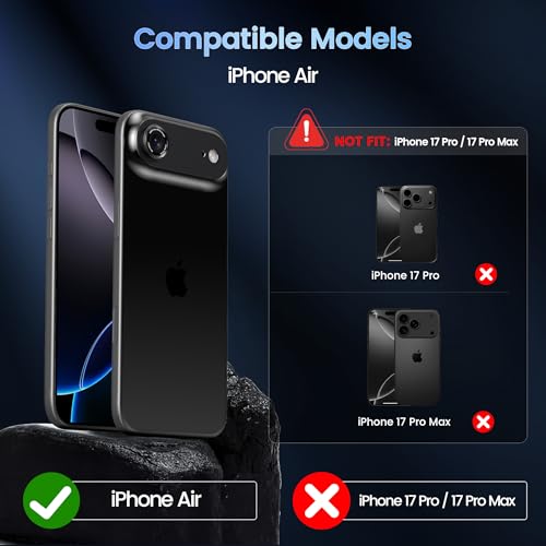 CACOE for iPhone Air Camera Lens Protector - Metal Frame Tempered Glass Cover, [Anti-Scratch] [Drop-Proof][Strong-Adhesion] Camera Screen Cover(Dark Black) by CACOE - Used condition - Image 8
