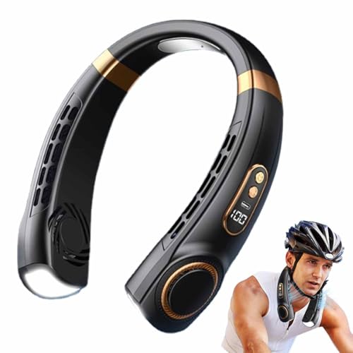 Dispositivo de refrigeración portátil para llevar alrededor del cuello: 5 velocidades ajustables, sin ventilador, inalámbrico, recargable por USB, silencioso, ideal para actividades deportivas y ocio