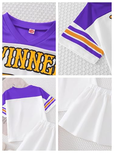 Image of PureChapter Tween Girls 2 Piece Outfits Short Sleeve Tops and Pleated Skirt Set, Cute Pleated Skirt for Girls Size 7-14