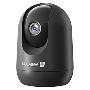 MUBVIEW Cameras for Home Security, Indoor Security Camera, 2.4G WiFi Wired Camera Ideal for Dog/Elder/Baby, Motion Tracking, Two-Way Audio, Pan Tilt, 24/7, 2K Night Vision