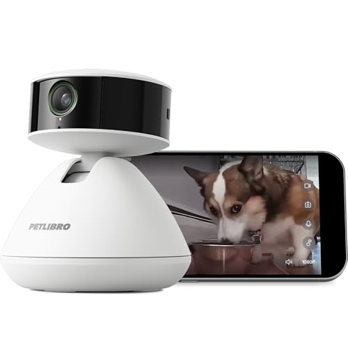 PETLIBRO Telecamera per animali domestici con app, telecamera per cani HD a 360°, controllata dall'intelligenza artificiale, per interni per il riconoscimento multi-animale, monitoraggio dell'attività