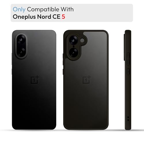 Image of KAPAVER Hybrid Clear Back Cover Case for OnePlus Nord CE5 | Protective Shockproof Cleare Hard PC Soft Flexible Black TPU Cover