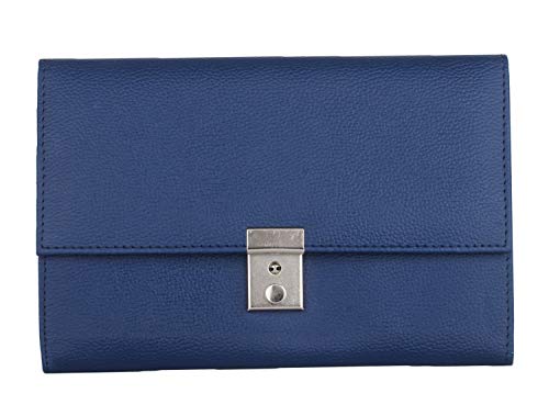 Image of K london Blue Slim Passport Travel Organizer Wallet (10154 Blue)