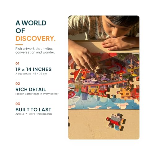 Image of Emergency Vehicles Jigsaw Puzzle | 48 Pieces | Ages 4, 5, 6, 7 Years | Premium Montessori Toy & Quiet Time Activity | Birthday Gift or Return Gift for Kids