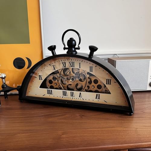 Reloj de suelo vintage mecánico con engranajes dinámicos y funcionamiento silencioso de medio círculo 2