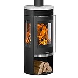 Oranier 5794 87 Rota TRE 2.0 Kaminofen Stahl Schwarz mit Keramik-Abdeckplatte Seidenweiß/A