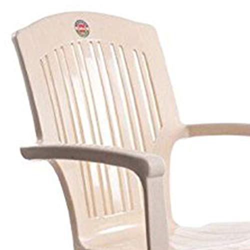 Image of CELLO Comrade Set of 6 Chairs (Beige) | Strong and Durable | Easy to Clean | Chair for Living Room, Bed Room, Kitchen, Office Room, Outdoor | 3 Years Warranty
