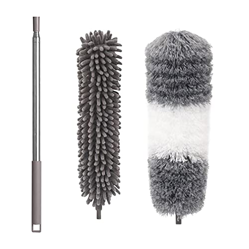 Microfiber Duster 100 Inch Telescopic Washable Detachable Chenille Dusting Brush Microfiber Feather Extendable Cleaner Tools Or Household Appliances, Ceiling, Window Blinds #TOP7